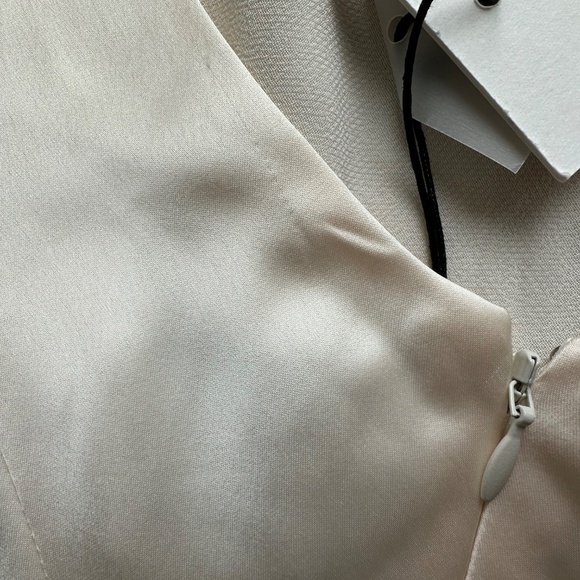 Reformation ROY Satin Wedding Dress Halter Gown - Fior Di Latte - with tags - 4 - Picture 9 of 14